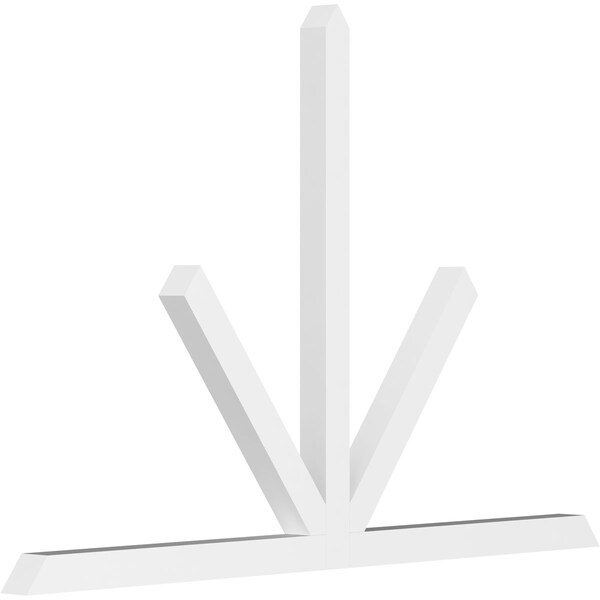 Ekena Millwork Saratoga Architectural Grade PVC Gable Bracket, 96"W x 64"H x 4"D x 4"F, 16/12 Pitch GBP096X64X0404SAR00 - main